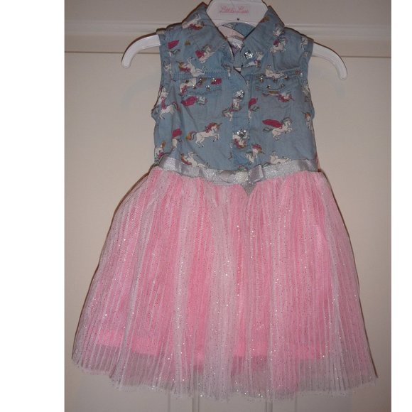 Little Lass Dresses Baby Girls Little Lass Unicorn Sleeveless Tutu Dress Size 24 Months Nwt Poshmark